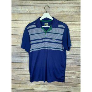 Mens Izod Gold Polo Shirt Small Blue Stripes